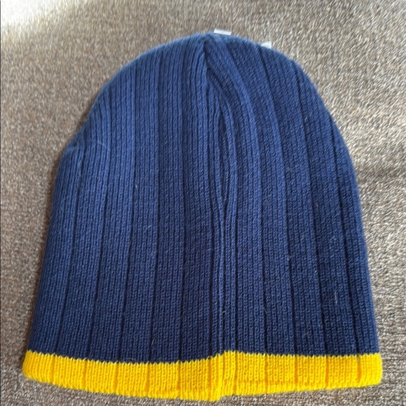 Collegiate Kids Blue & Yellow Michigan Embroidered Beanie, NWT - Picture 3 of 4